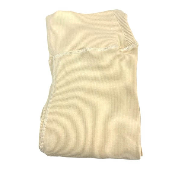 Sezane Ivory Ribbed Conor Legging size SMALL organic cotton lounge wear - Picture 5 of 13